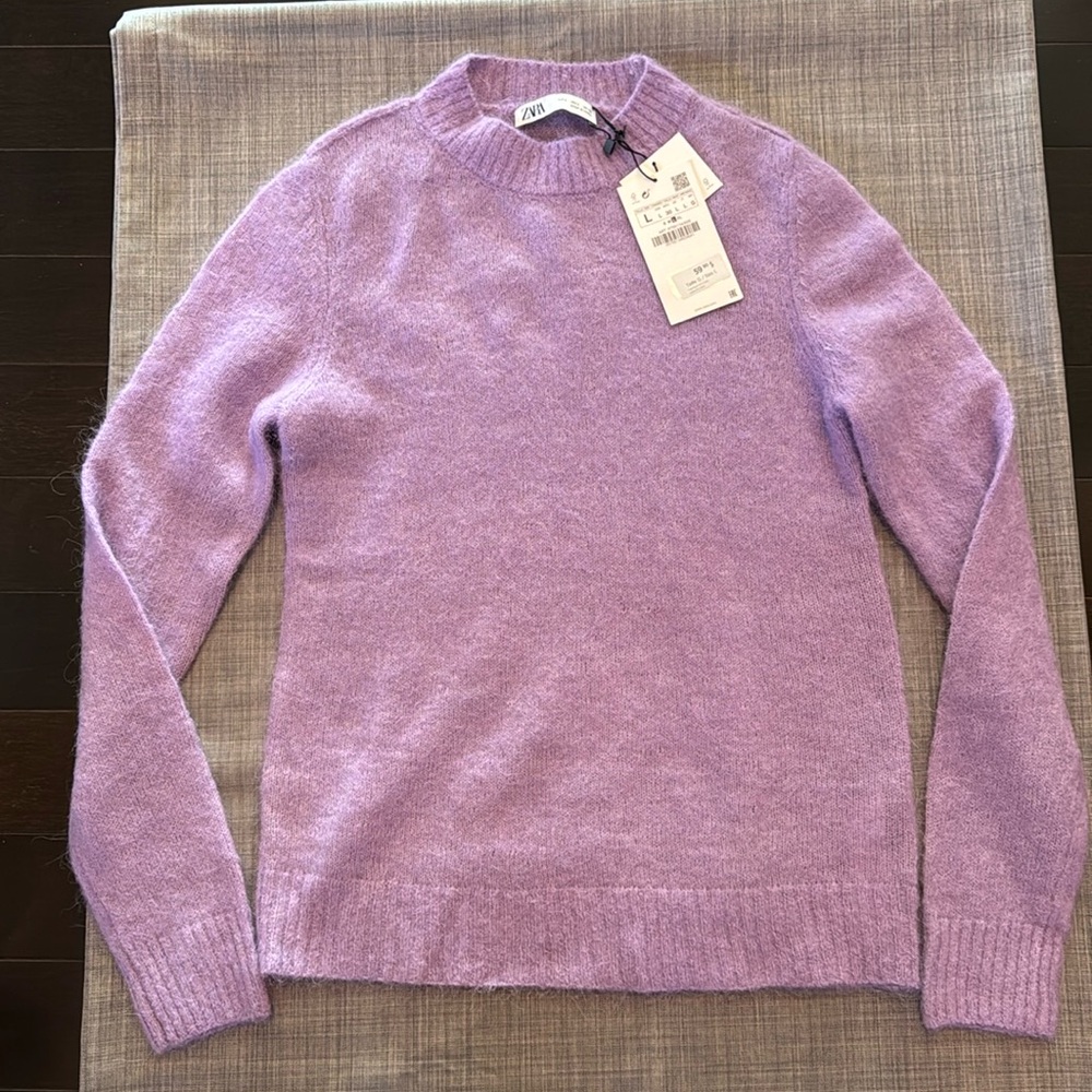 Zara long sleeved sweater size L purple